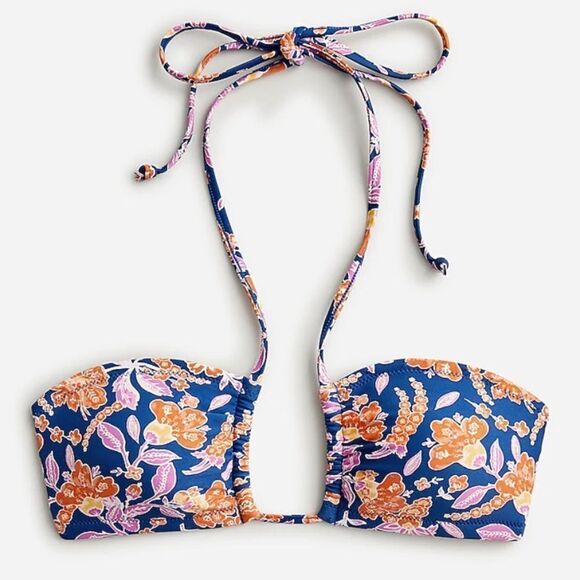 NWT J.Crew Square halter bikini top in painted block print size 2X - Picture 1 of 7